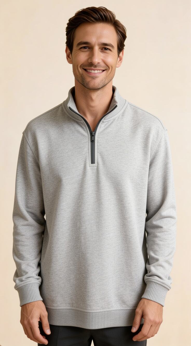 Walter Hagen 11 Mens XL Gray 1/4 Zip Golf Pullover Performance Sweater